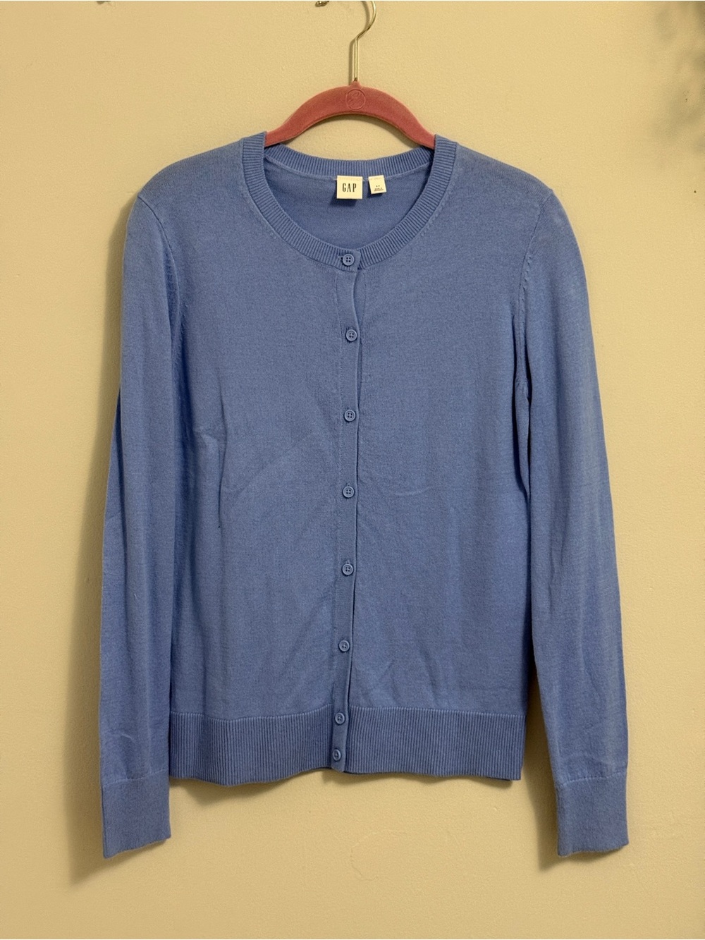 GAP Women's Blue Crewneck Button Cardigan NWOT